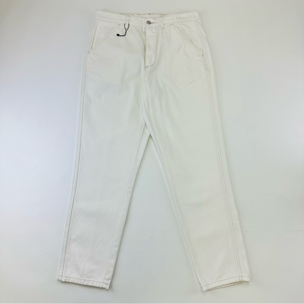 Zara white denim jeans Womens Size 31 button fly cotton NEW high waisted
